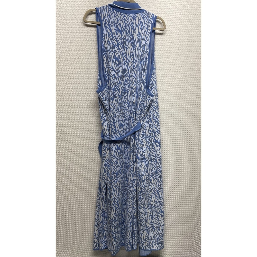 Diane von Furstenberg Women's Size 4X‎ Collared Midi Wrap Dress Sea Twig Blue - Picture 12 of 12